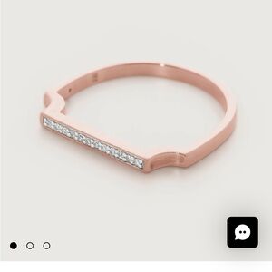 Monica Vinader Signature Diamond Slim Ring Sz 6.5